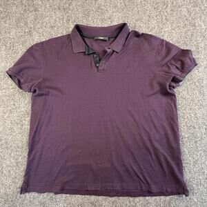 Z Zegna Men's Polo Shirt Purple with Black‎ Trim Medium #1814